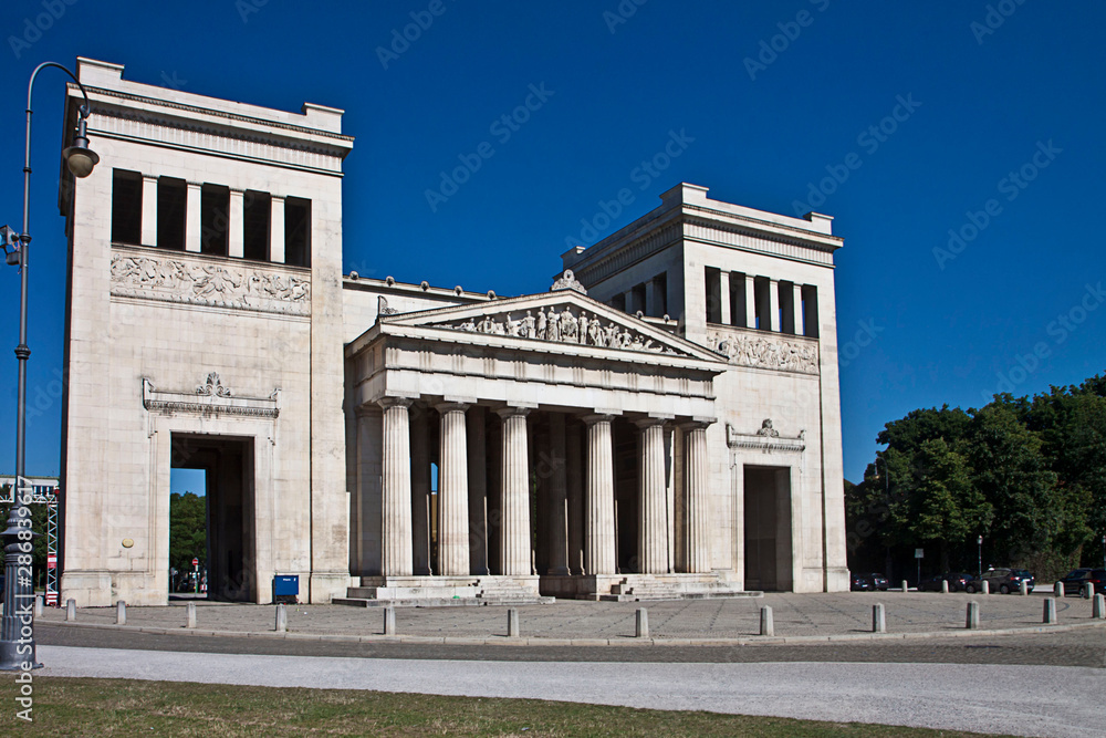Propylaea city gate in Munich built in Doric order in 1862 symbol of the friendship between Greece and Bavaria