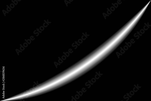 White line curve in black background