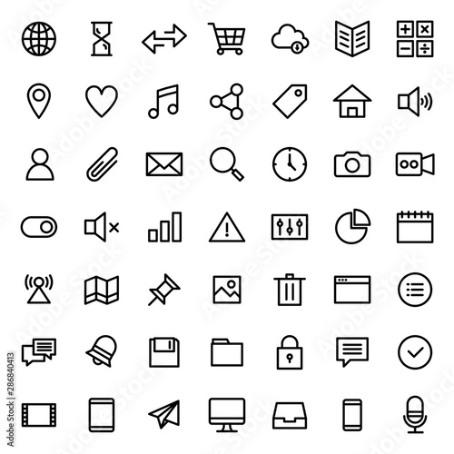 Essential Icon Set - Editable stroke. 48 x 48 pixels complete. 