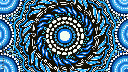 Illustration based on aboriginal style of background.