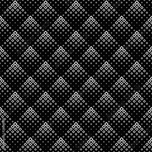 Geometrical seamless square pattern background design - monochrome abstract vector illustration