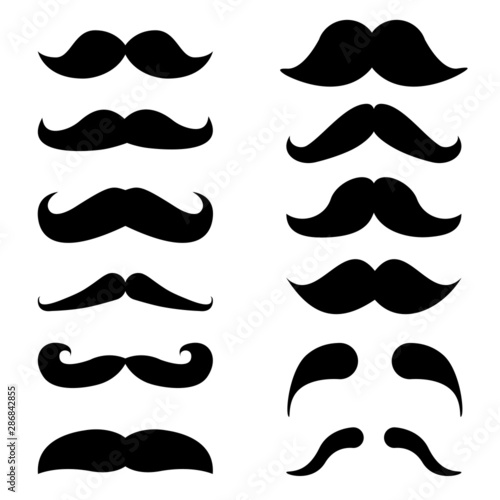 Mustache vector icon set. mustache illustration symbol collection.