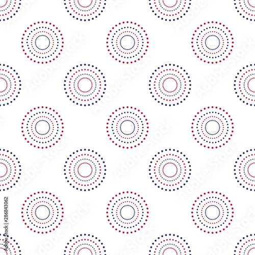 Festive design seamless circle dot pattern on white background