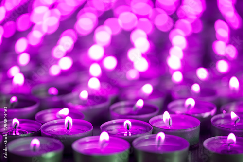 Bilde på lerret Purple pink candle light