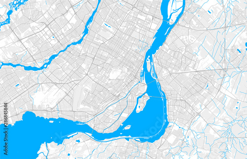 Obraz na plátně Rich detailed vector map of Montreal, Quebec, Canada