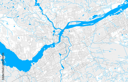 Rich detailed vector map of Ottawa, Ontario, Canada