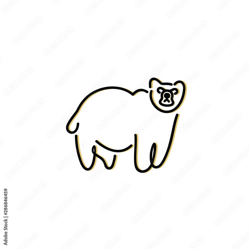Fototapeta premium Bear vector design concepts with unique line shapes