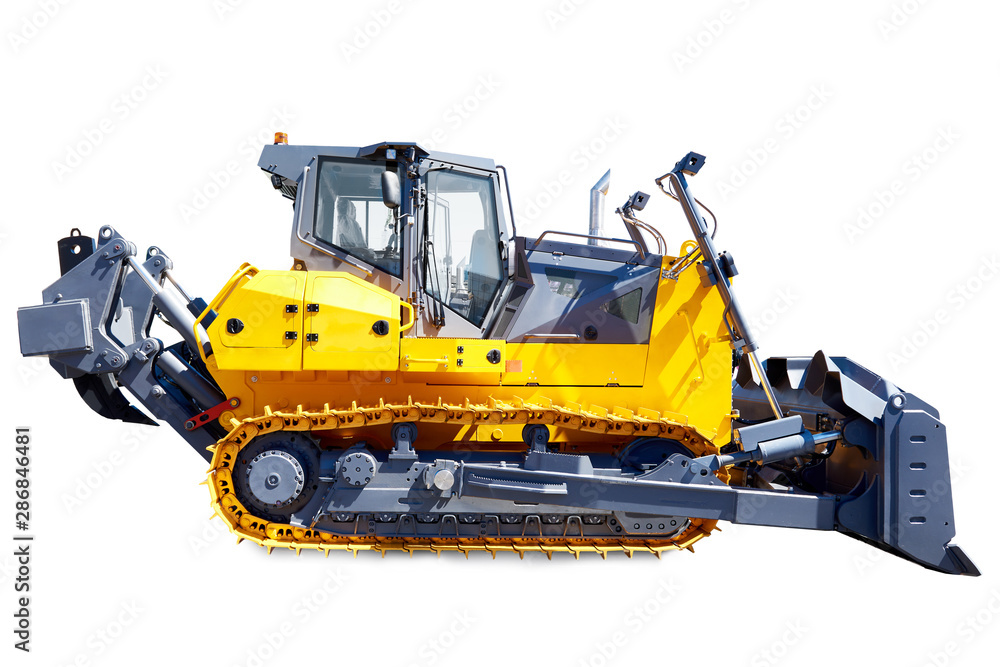 Obraz premium Bulldozer isolated white