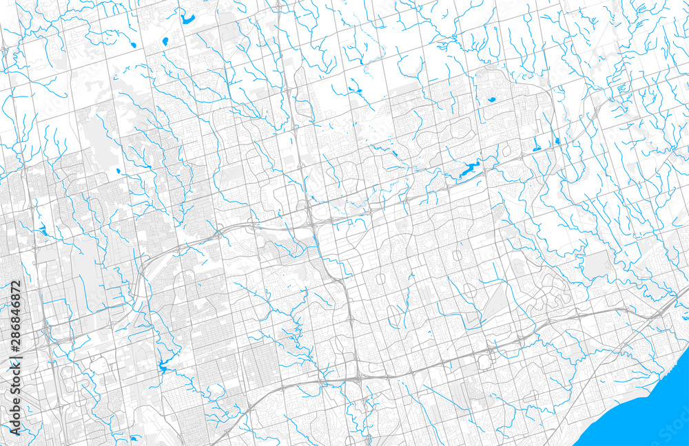 Rich detailed vector map of Markham, Ontario, Canada