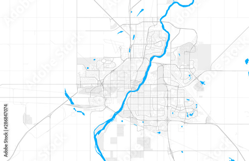 Cuadro en lienzo Rich detailed vector map of Saskatoon, Saskatchewan, Canada