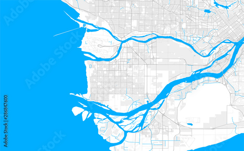 Rich detailed vector map of Richmond, British Columbia, Canada