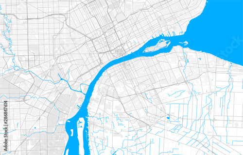 Rich detailed vector map of Windsor, Ontario, Canada