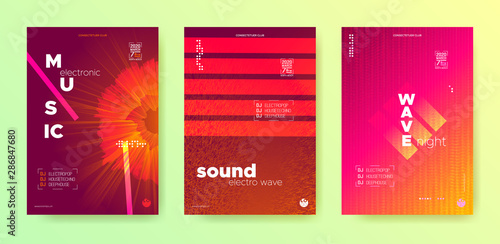 Sound Wave Poster. Electronic Round. Music Dance 
