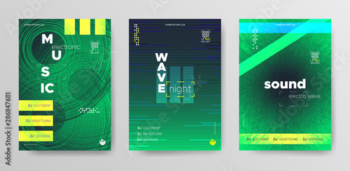 Sound Wave Flyer. Futuristic Electronic Beat. 