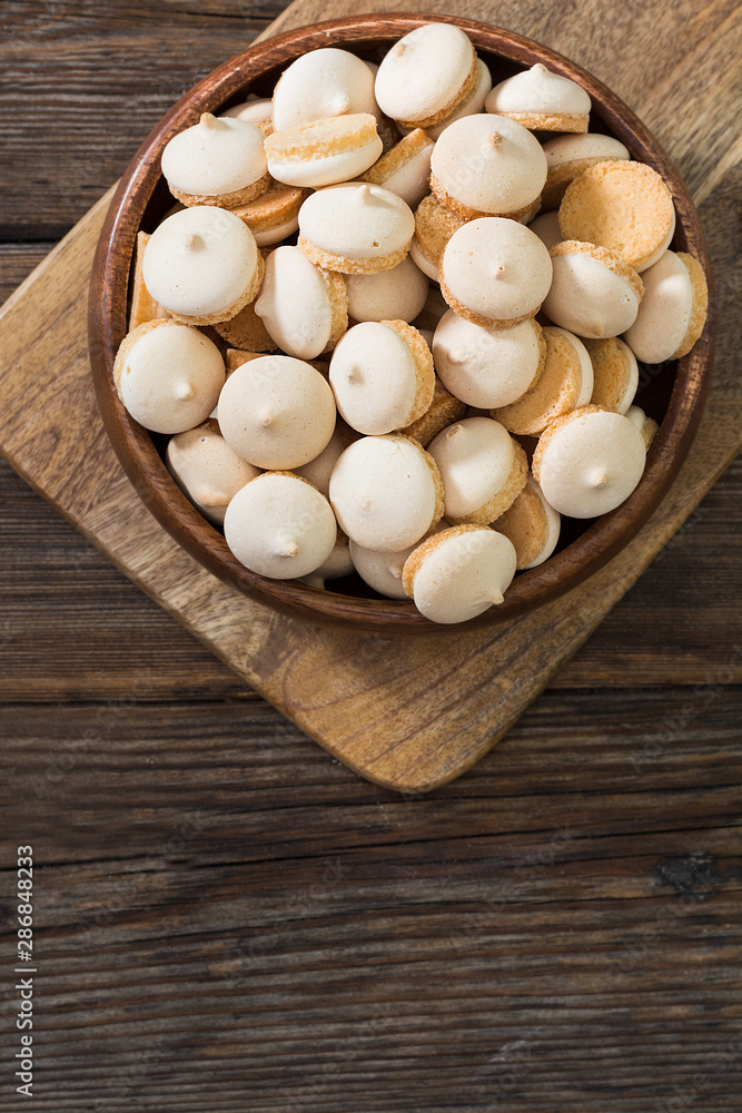 Butter cookies in a white vase on a light gray background Butter cookies in a white vase on a light gray background