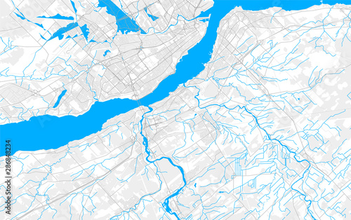 Rich detailed vector map of Lévis, Quebec, Canada