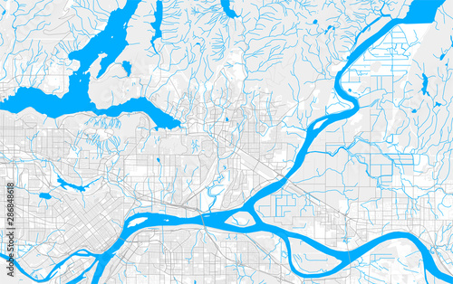 Rich detailed vector map of Coquitlam, British Columbia, Canada photo