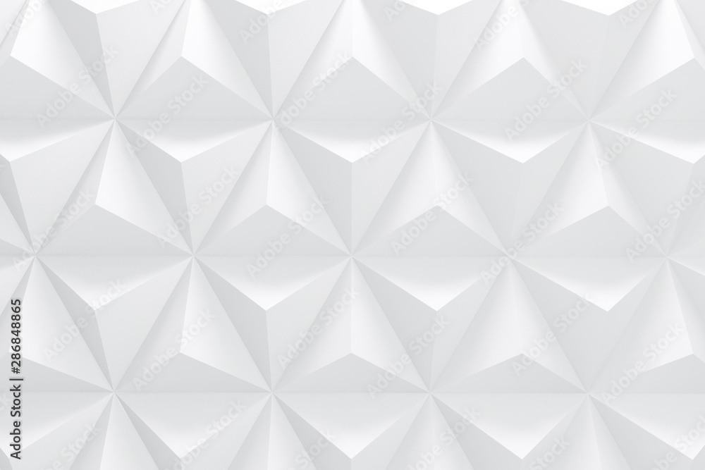 Geometric background with white surround triangle. 3D rendering.  Illustration Stock | Adobe Stock