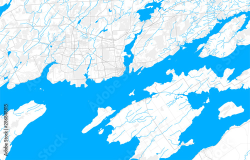 Rich detailed vector map of Kingston, Ontario, Canada photo