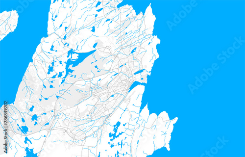 Rich detailed vector map of St. Johns, Newfoundland and Labrador, Canada
