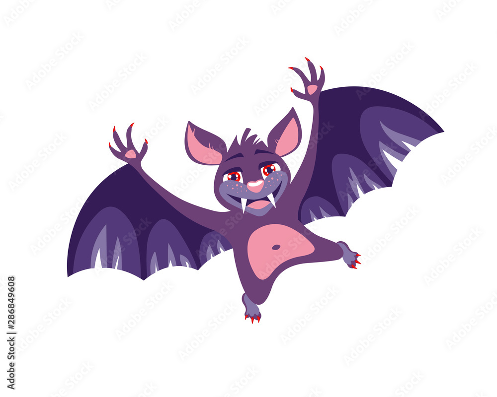 Cute vector Halloween cartoon Bat. Cute vector Halloween cartoon Bat.