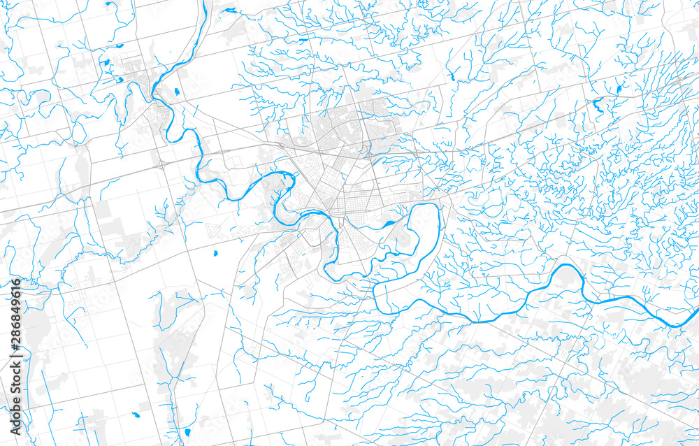 Rich detailed vector map of Brantford, Ontario, Canada