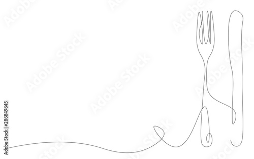 Fork and knife background, decoration elements vector illustration