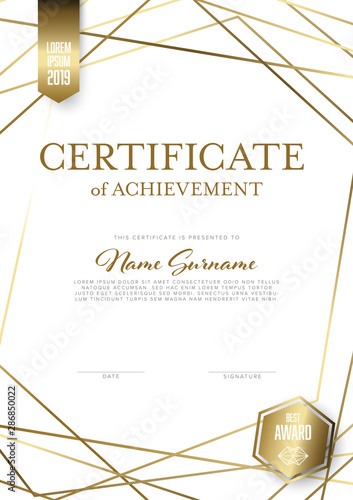 Modern light certificate template layout