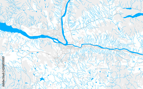 Rich detailed vector map of Kamloops, British Columbia, Canada photo