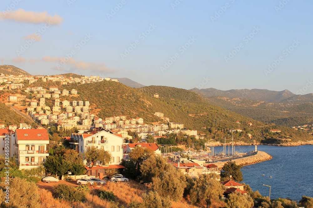 Obraz premium The ruins of the ancient theater in the city of Kas, Turkey