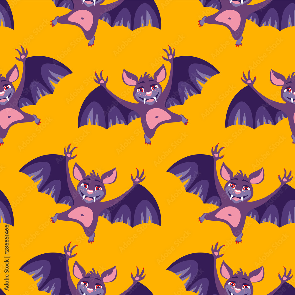 Seamless pattern of Halloween bats