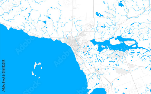 Rich detailed vector map of North Bay, Ontario, Canada