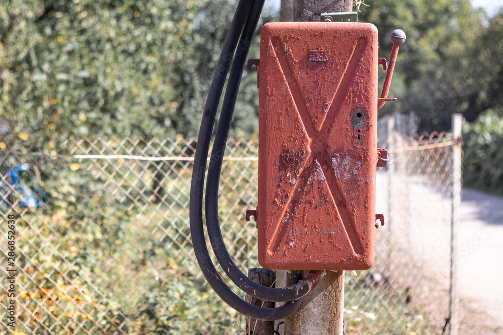 Vintage electric knife switch box Stock Photo Adobe Stock