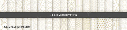 Set of Geometric seamless patterns. Abstract geometric  hexagonal  graphic design print 3d cubes pattern. Seamless  geometric cubes pattern. photo