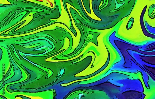 Abstract fluid painting watercolor texture background. Pretty spring colors. Wavy design. Marble effect. Liquid artistic pattern.