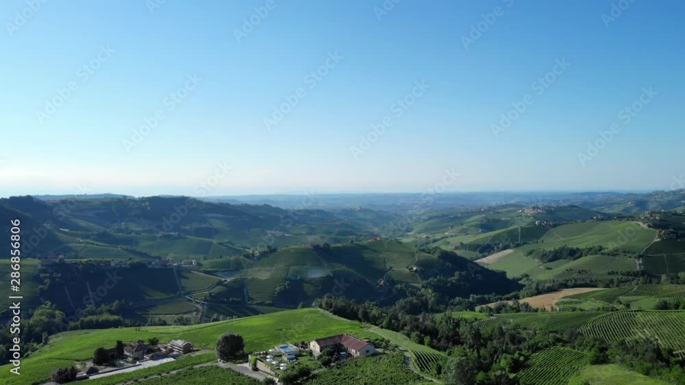 Beautiful european countryside aerial shot. Camera flying over a stunning landscape Beautiful european countryside aerial shot. Camera flying over a stunning landscape