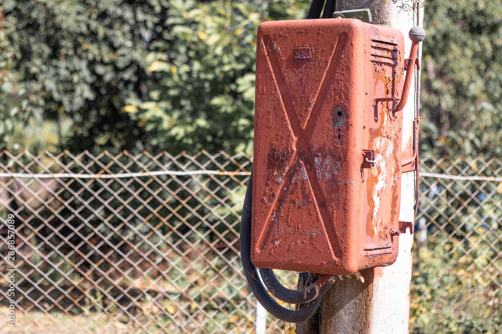 Vintage electric knife switch box Stock Photo Adobe Stock