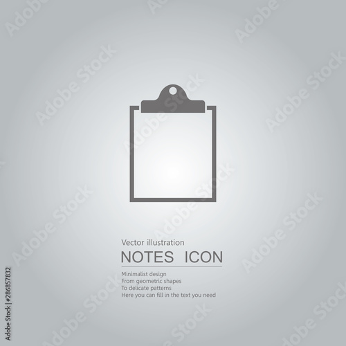 Vector drawn notebook. The background is a gray gradient.