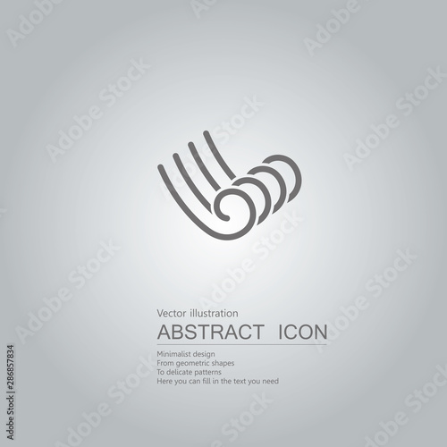 Vector drawn abstract icon. The background is a gray gradient.