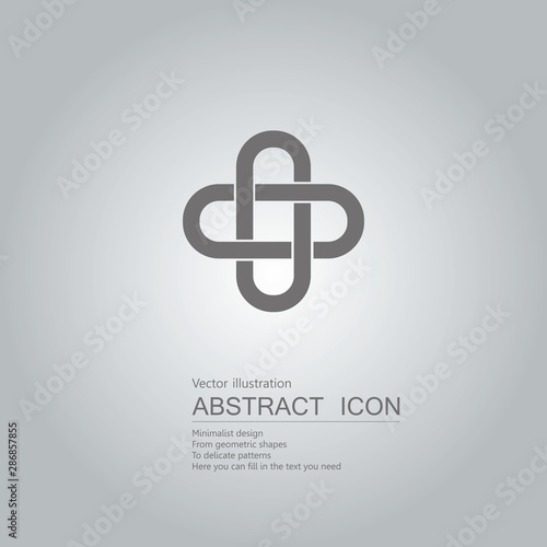 Vector drawn abstract logotype. The background is a gray gradient.