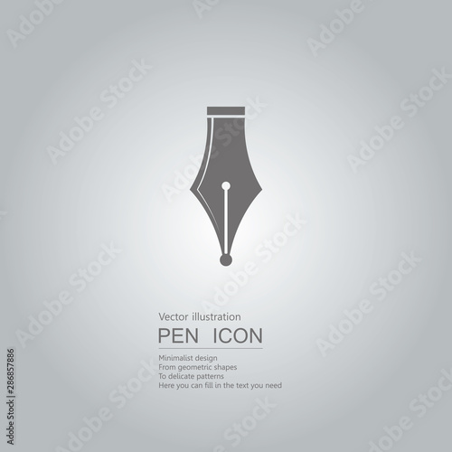 Vector drawn pen nib. The background is a gray gradient.