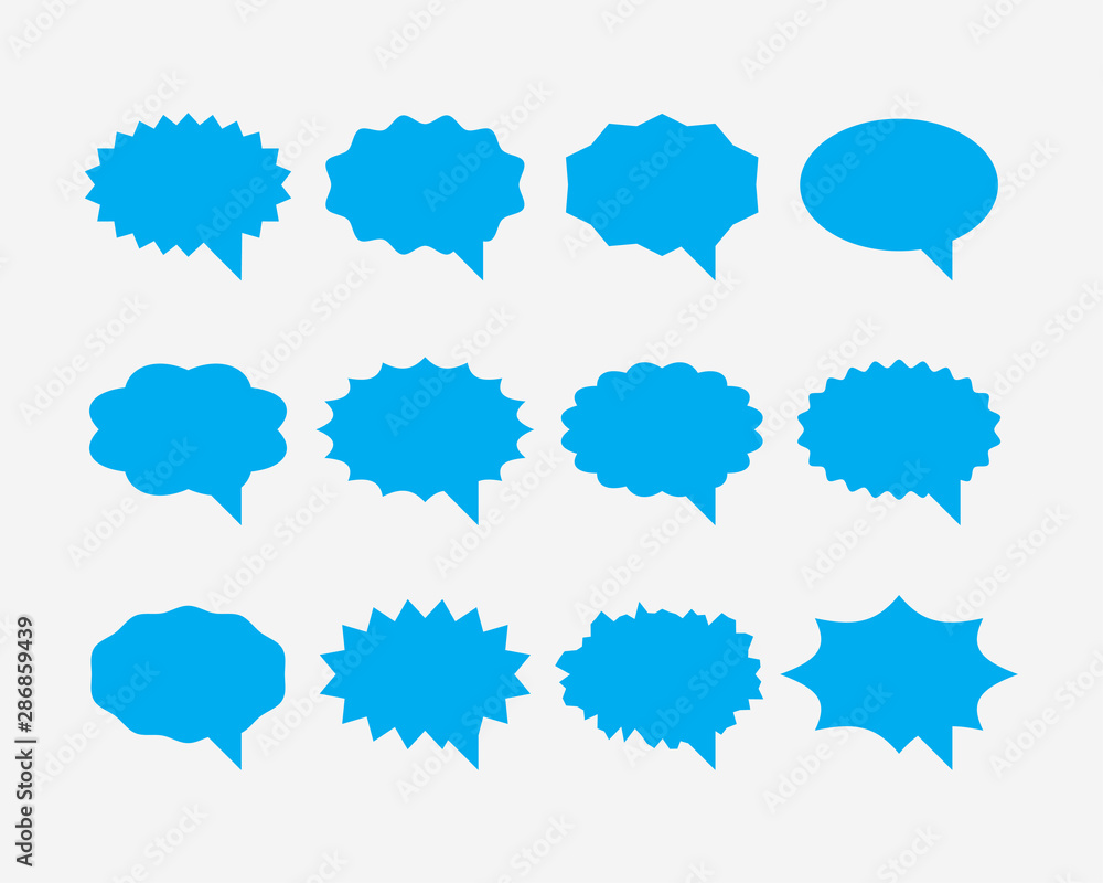 Set talk bubbles speech vector. Blank empty bubble icon design elements. Chat on line symbol template. Collection dialogue balloon stickers silhouette. Set talk bubbles speech vector. Blank empty bubble icon design elements. Chat on line symbol template. Collection dialogue balloon stickers silhouette.