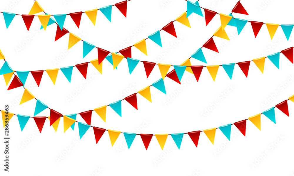 Fototapeta premium Carnival garland with flags.