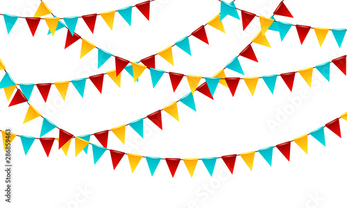 Carnival garland with flags.
