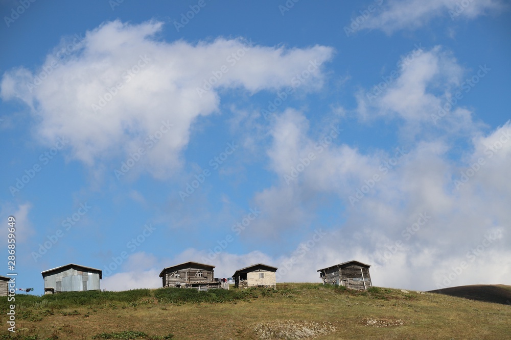 village houses in the forest .artvin turkey village houses in the forest .artvin turkey