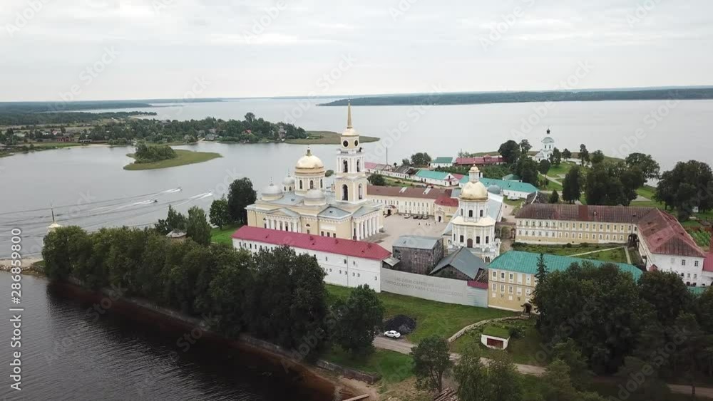 Nilova Pustyn Orthodox male monastery located on the island of Stolobny. Seliger lake Nilova Pustyn Orthodox male monastery located on the island of Stolobny. Seliger lake