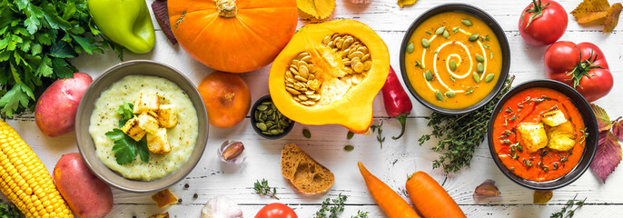 Autumn soups set