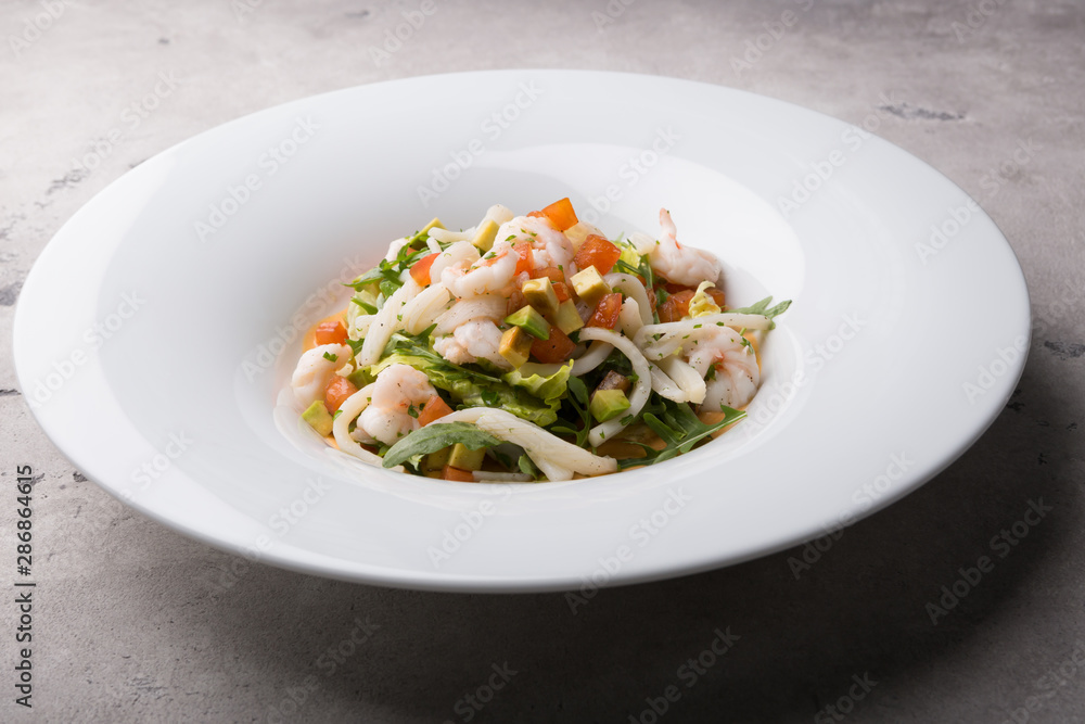 Freshly cooked seafood salad Freshly cooked seafood salad