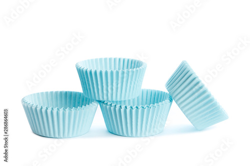Cupcake cases isolated on white background
