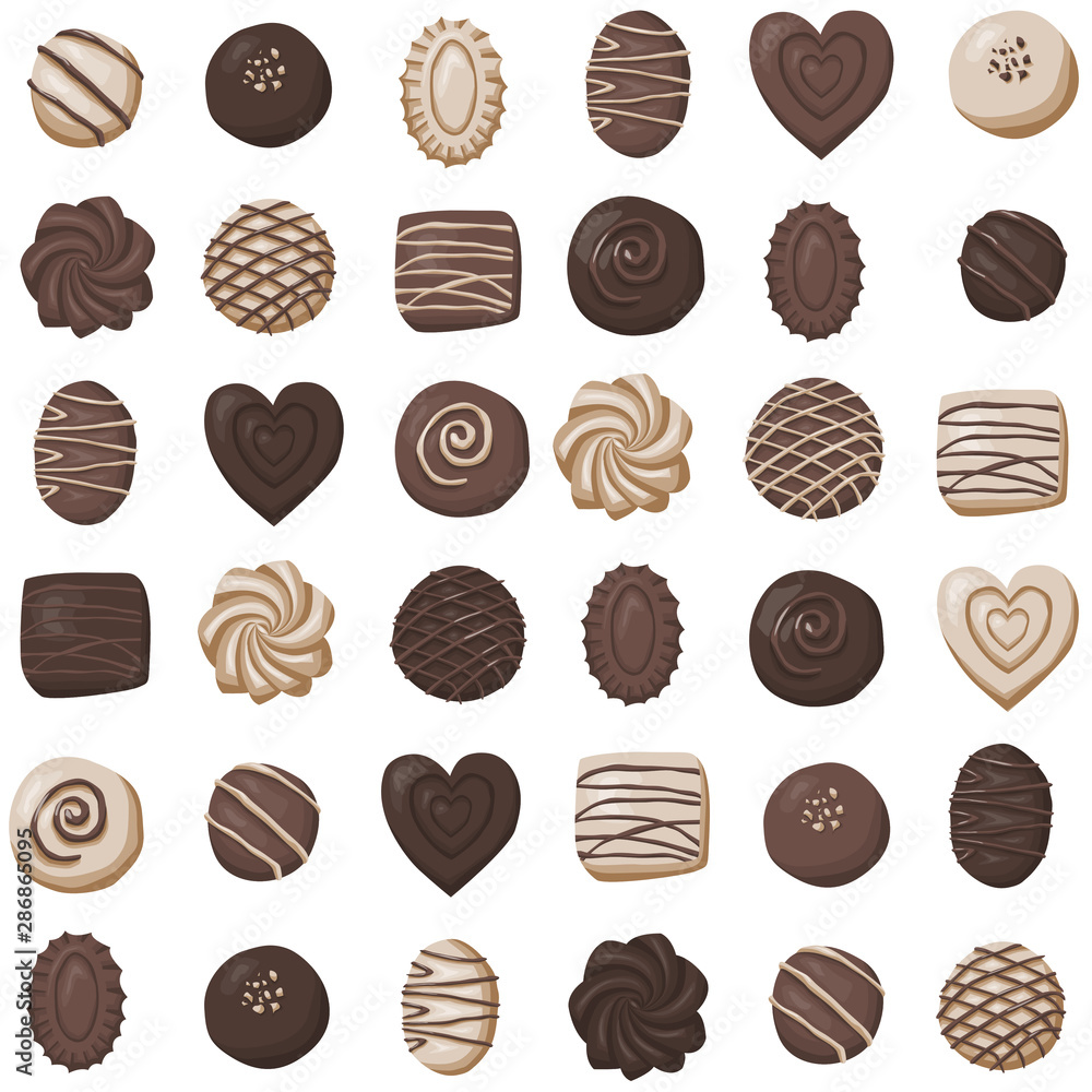 Chocolate candies seamless pattern 